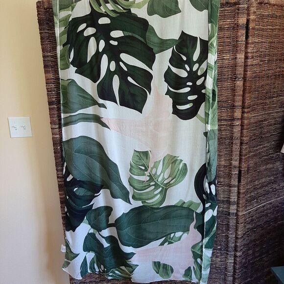 Virginia Wolf Tropical Sarong Scarf Cover Up Summer Swimming Beach Vacation Boho - Picture 7 of 9